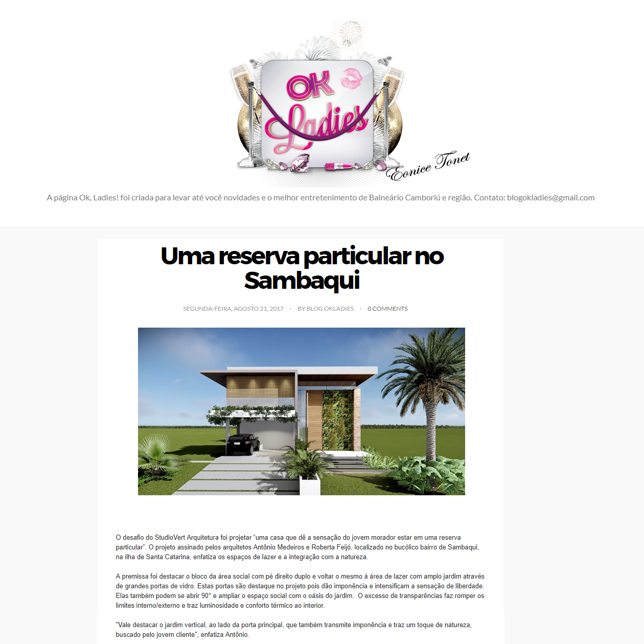 Blog Ok Ladies – Uma reserva particular no Sambaqui