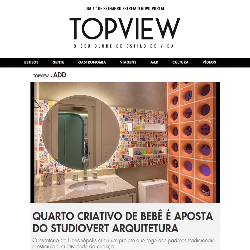 Revista TOPVIEW – Quarto criativo de bebê é aposta do Studiovert arquitetura